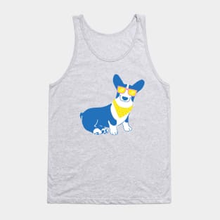 Cute corgi with pink sunglass Tank Top